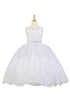 Little Girls White Bow Rhinestone Pearl Bolero Flower Girl Dress 2-6
